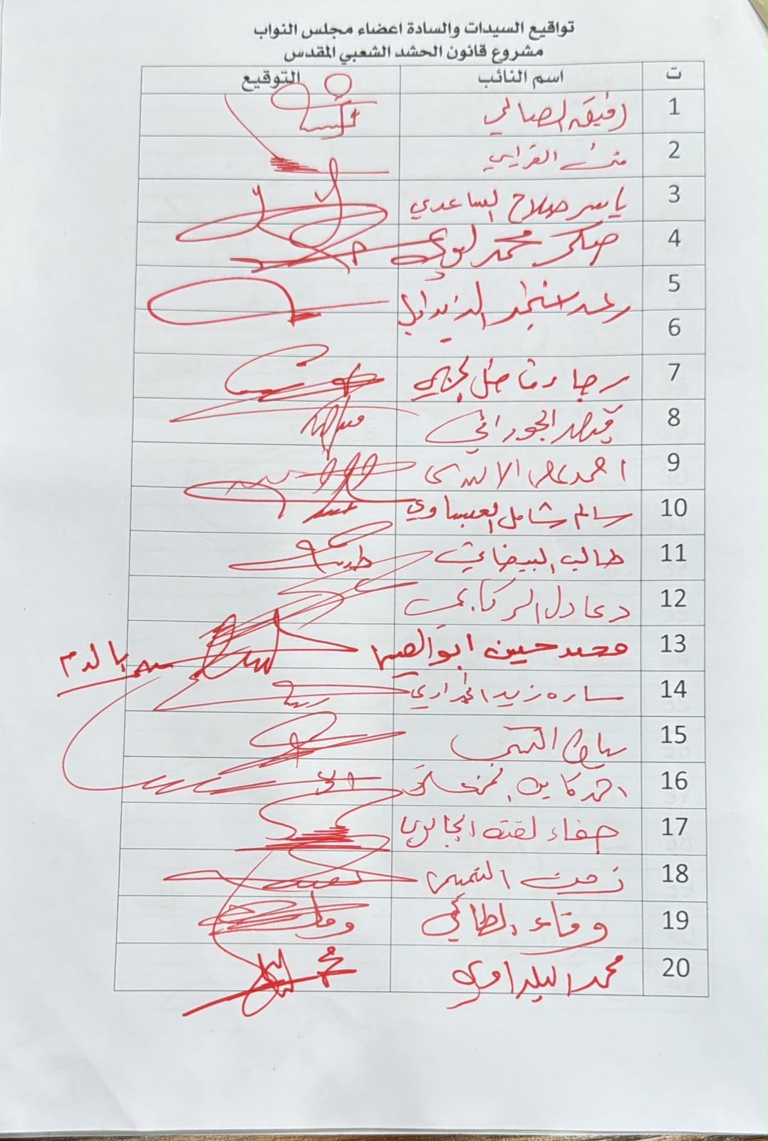 طلب نيابي جديد لبيان أسباب تأخر قانون الحشد الشعبي وعدم وصوله إلى البرلمان
