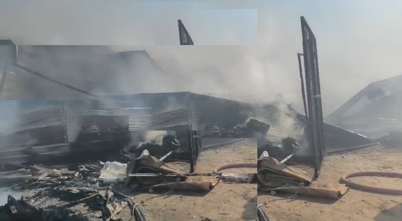 الدفاع المدني يخمد حريقاً في مزاد سوق سفوان غربي البصرة